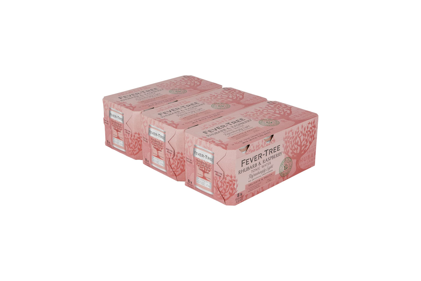 Fever-Tree Refreshingly Light Rhubarb & Raspberry Tonic Water 24 x 150ml cans