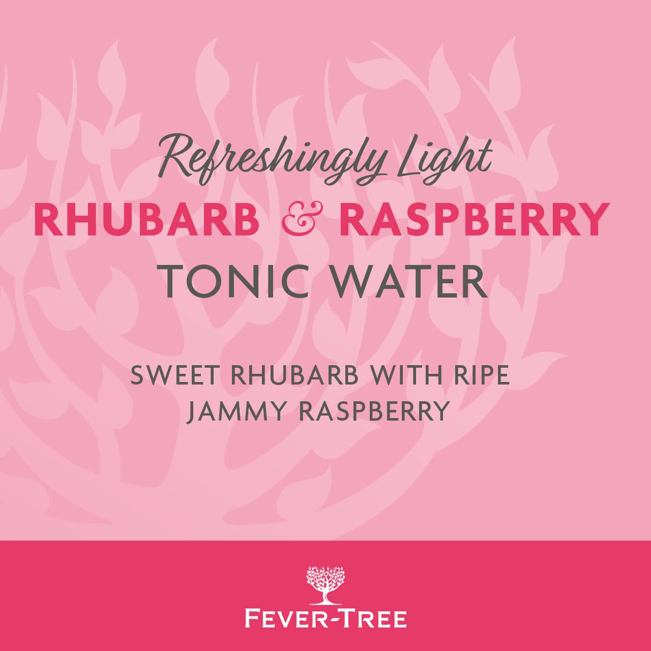 Fever-Tree Refreshingly Light Rhubarb & Raspberry Tonic Water 24 x 150ml cans