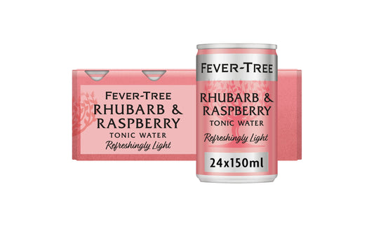 Fever-Tree Refreshingly Light Rhubarb & Raspberry Tonic Water 24 x 150ml cans