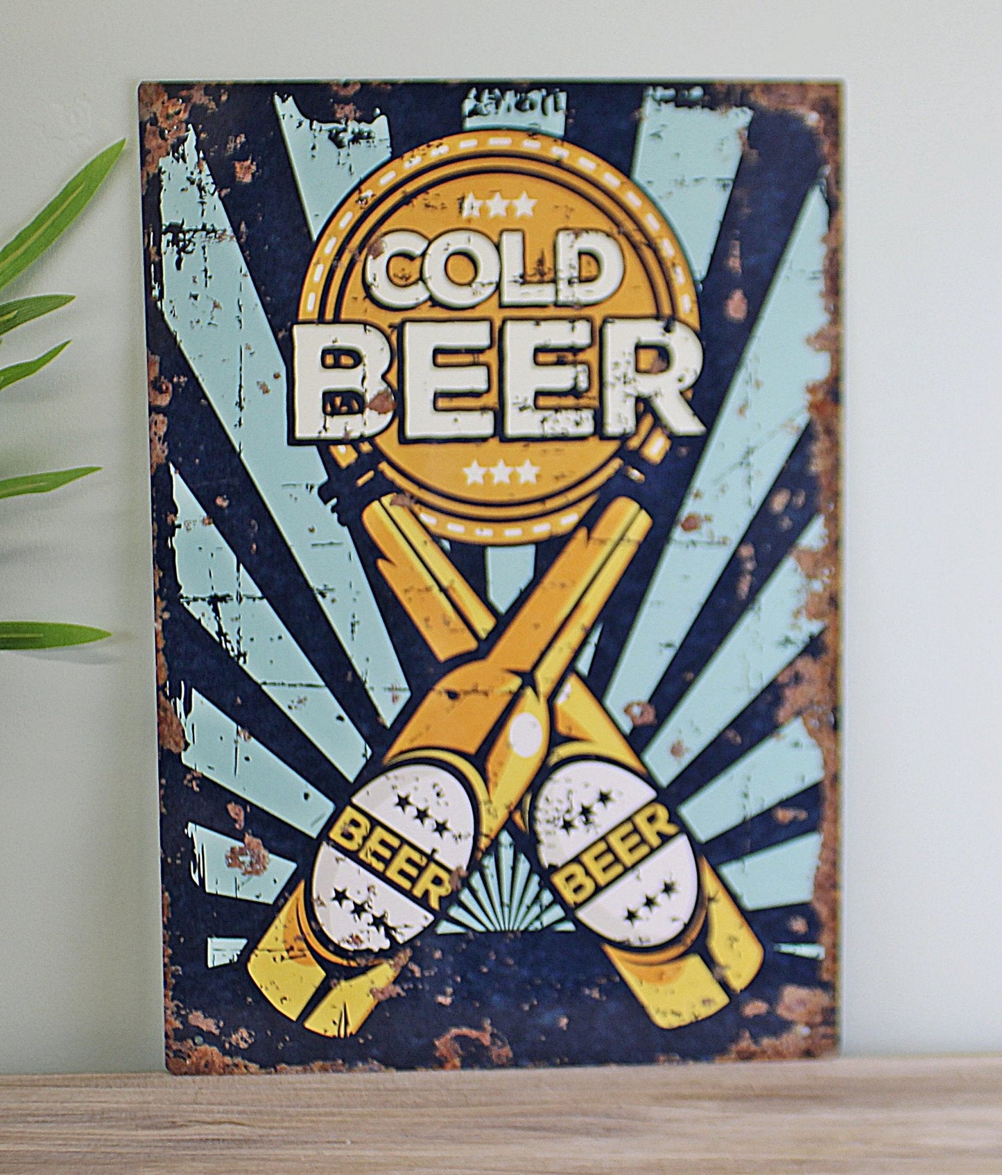 Vintage Metal Sign - Cold Beer-1