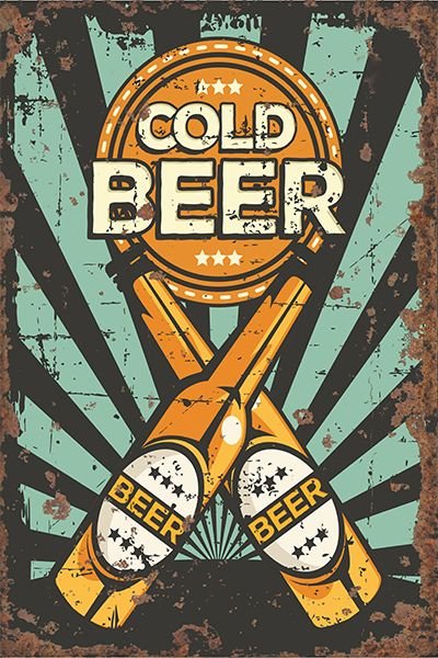 Vintage Metal Sign - Cold Beer-0