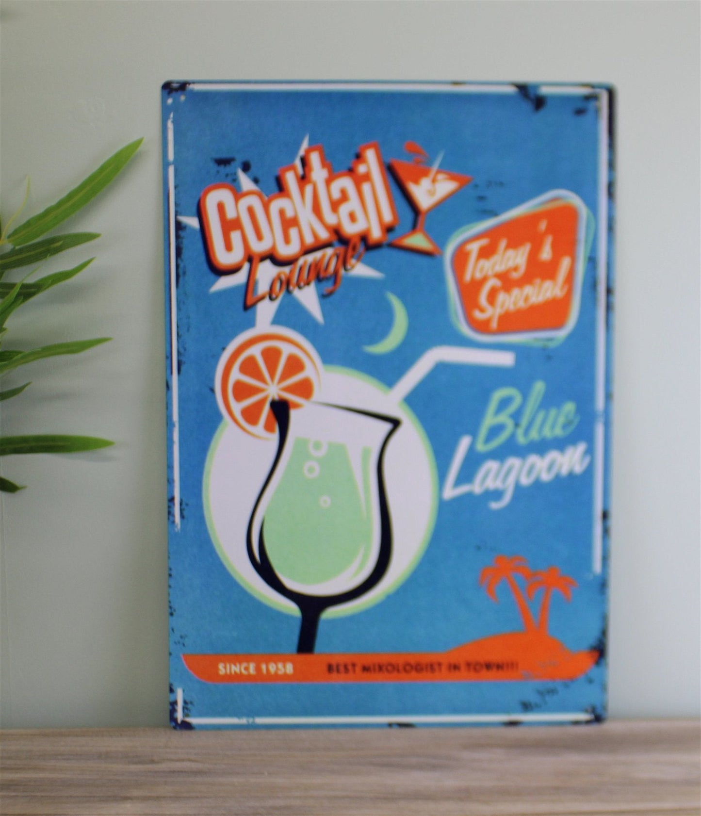 Vintage Metal Sign - Blue Lagoon Cocktail Lounge-1